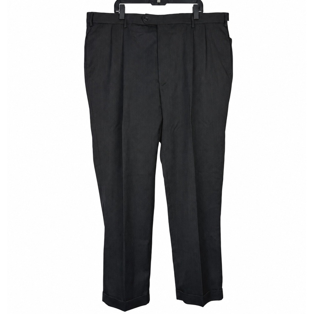 NEW Brooks Brothers 100% WOOL Dress Pants Mens 44x30 Charcoal Grey Pleated